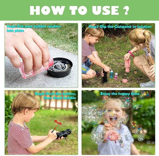 Bubble Gun- 8 Hole Automatic Gatling Bubble Gun